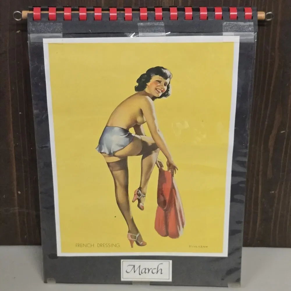 Reusable Pin Up Calendar Vintage Style Art Elvgren Moran Frahm Petty Bradley